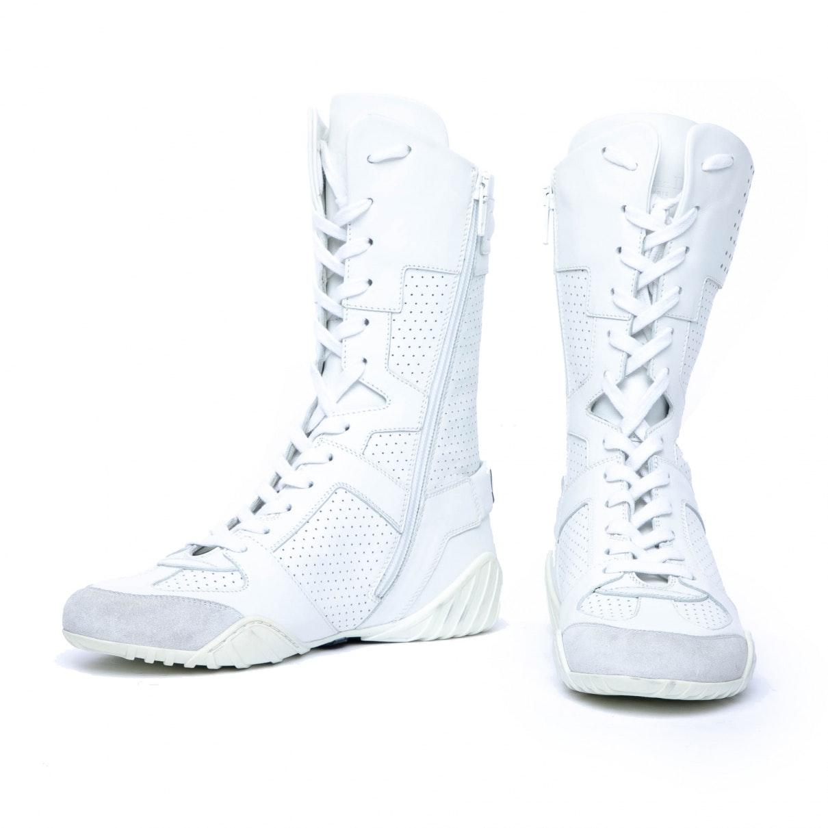 white christian dior boots