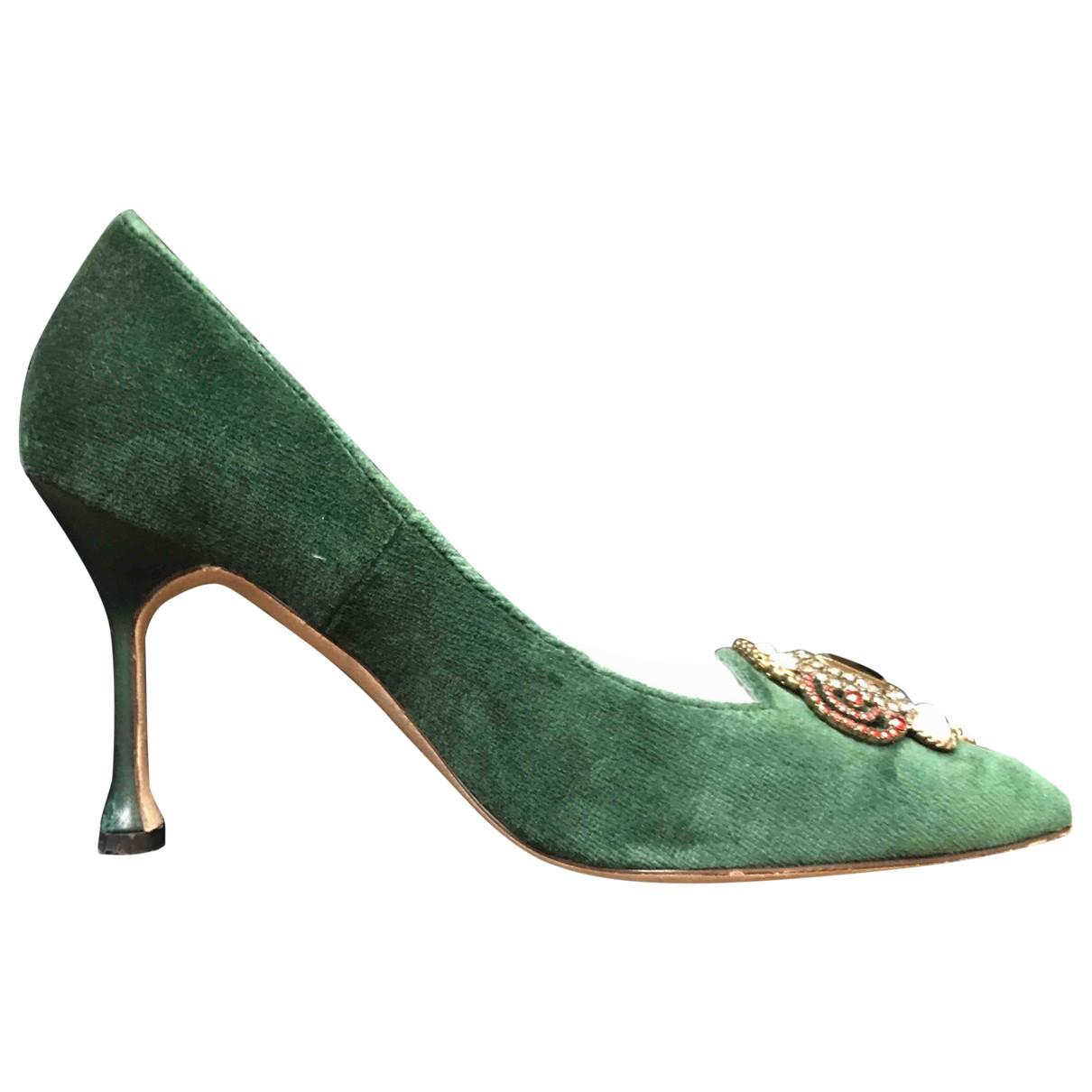 velvet green heels