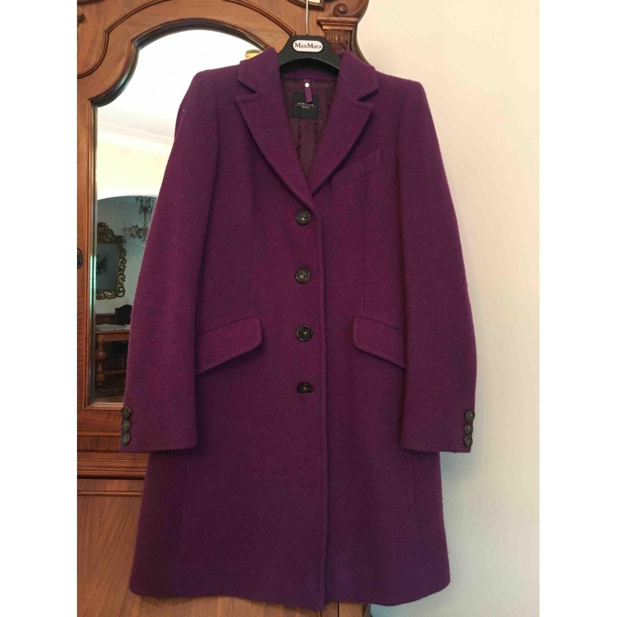 Max Mara Wool Coat in Purple - Lyst