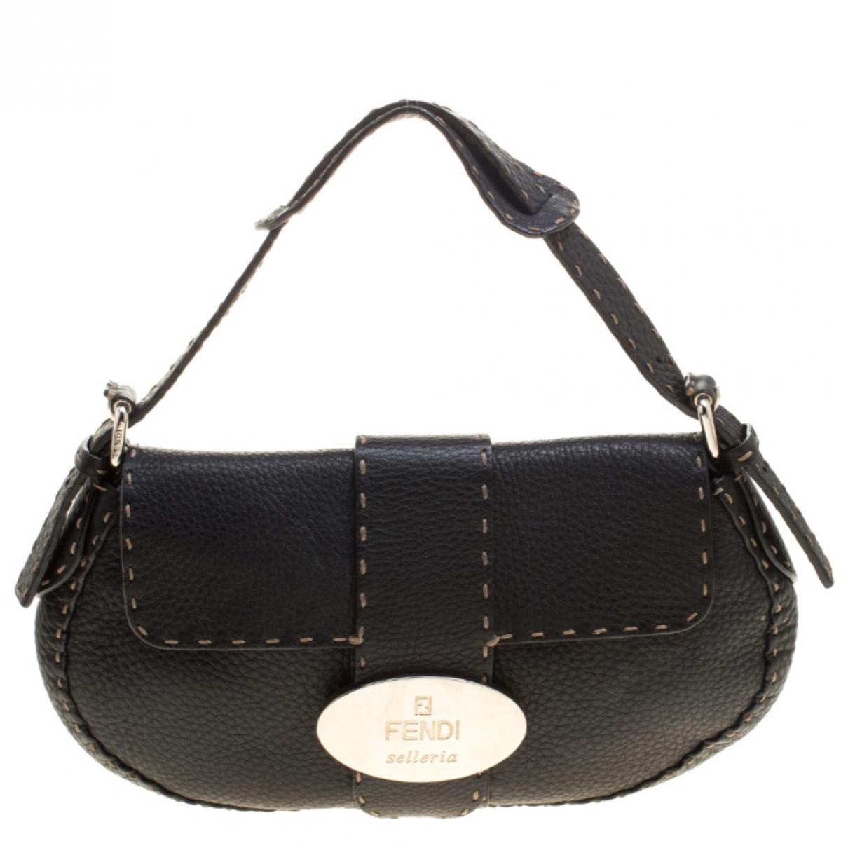 Lyst - Fendi Pre-owned Black Leather Handbags in Black