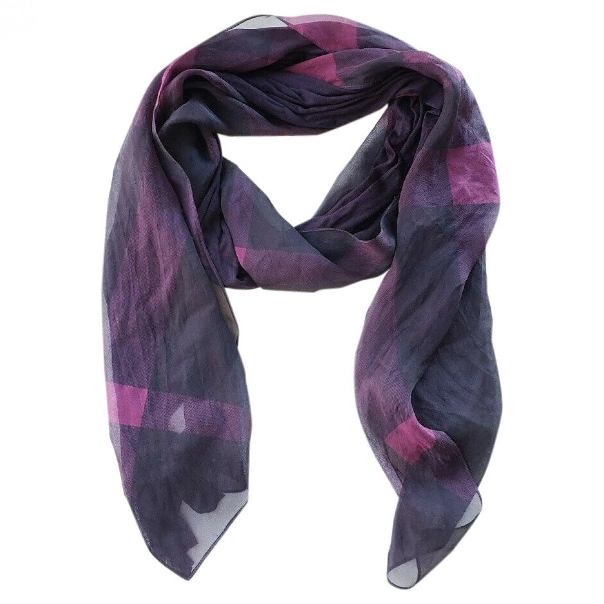 Burberry Purple Silk Scarf - Lyst
