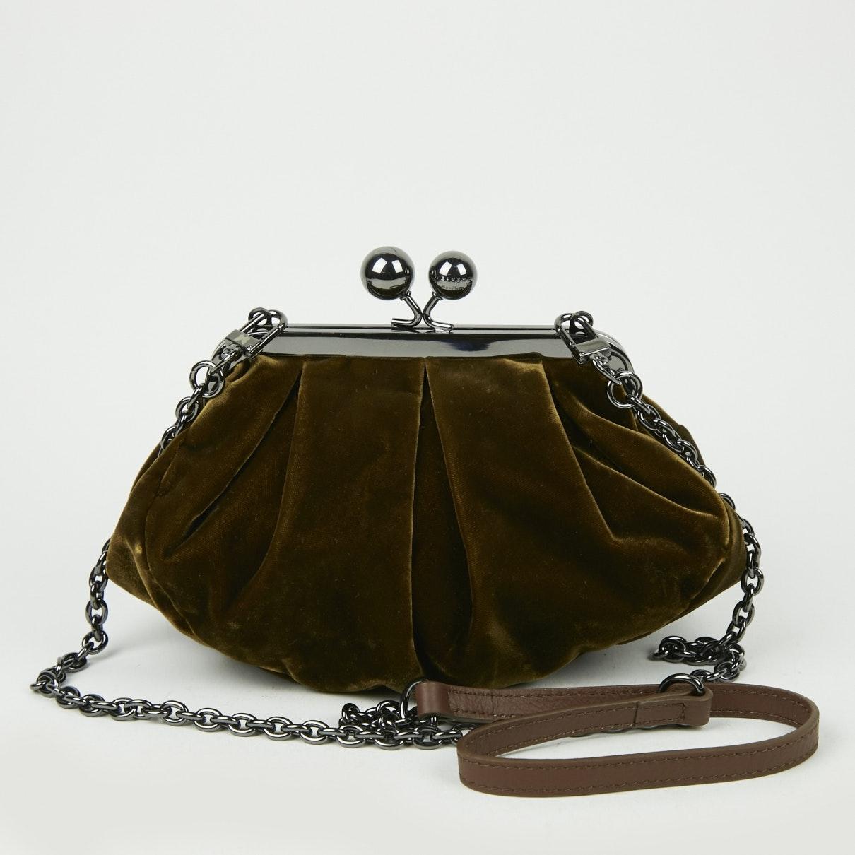 Max Mara Brown Velvet Clutch Bag Lyst