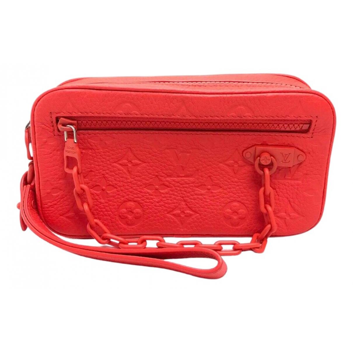 Louis Vuitton Leather Small Bag in Red for Men - Lyst