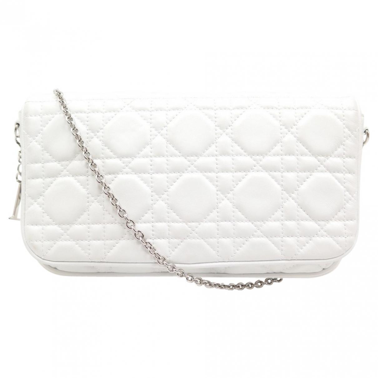 white leather clutch bag