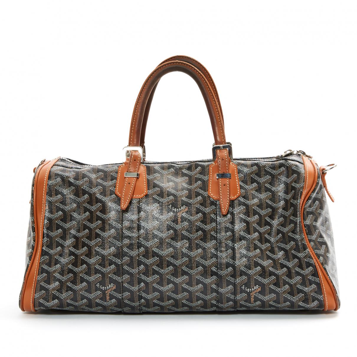 Lyst Goyard Pre Owned Croisière Cloth Bowling Bag In Brown Gallery