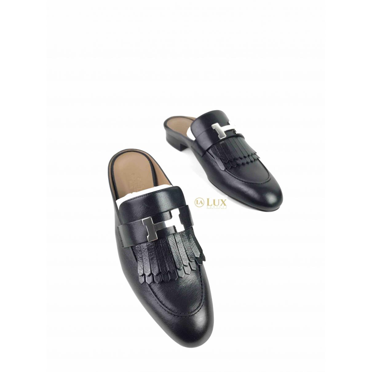 Hermès Leather Mules \u0026 Clogs in Black 