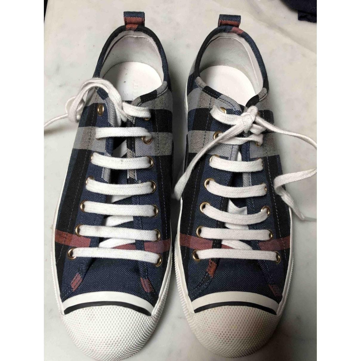 Burberry Blue Cloth Trainers - Lyst