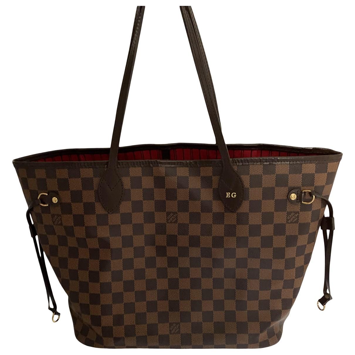 Louis Vuitton Neverfull Cloth Handbag in Brown - Lyst