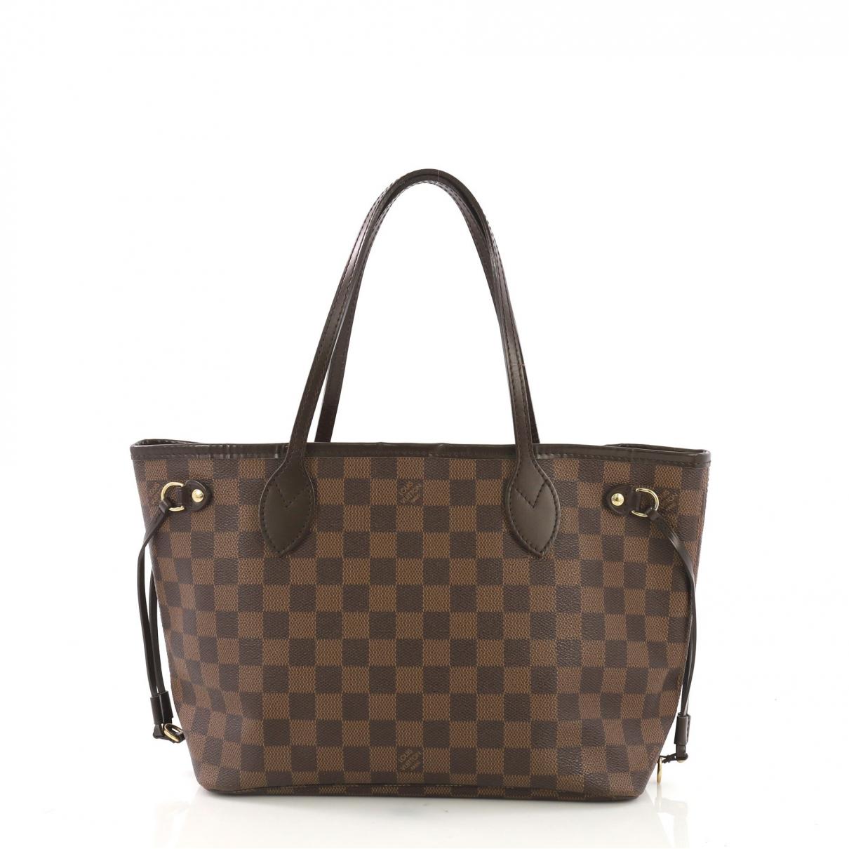 Lyst - Louis Vuitton Neverfull Brown Cloth Handbag in Brown - Save 29%