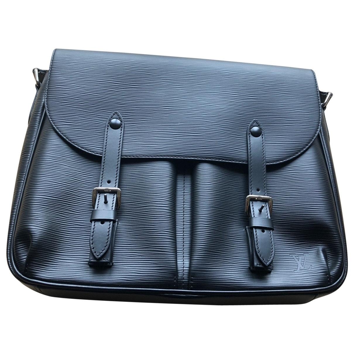 Louis Vuitton Black Leather Bag for Men - Lyst