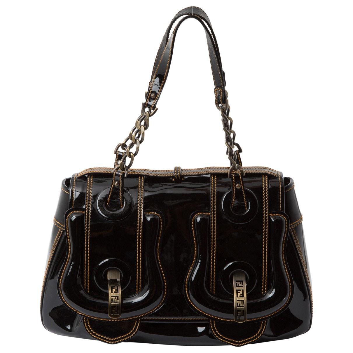 Fendi B Bag Black Patent Leather Handbag - Lyst