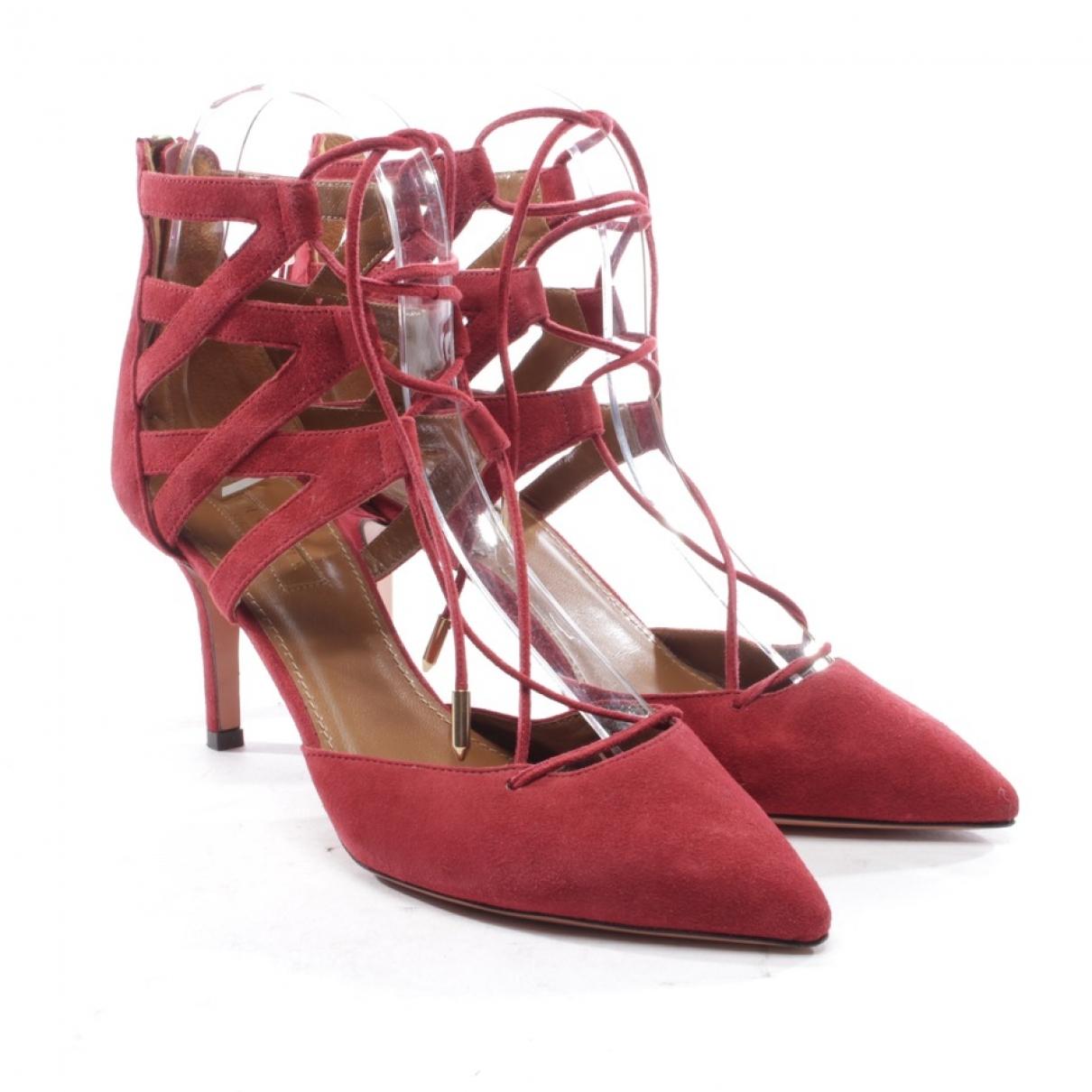 Aquazzura Belgravia Leather Heels in Red - Lyst