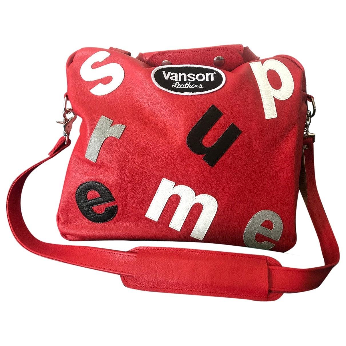 Supreme Leather Bag in Red for Men - Lyst