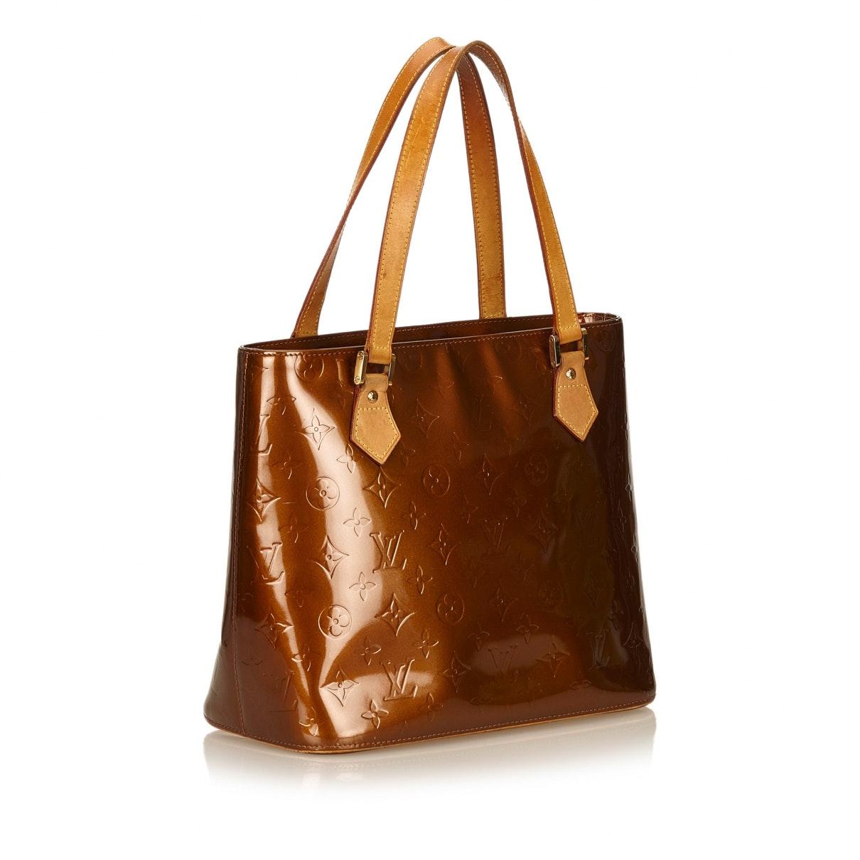 Louis Vuitton Houston Brown Patent Leather in Brown - Lyst