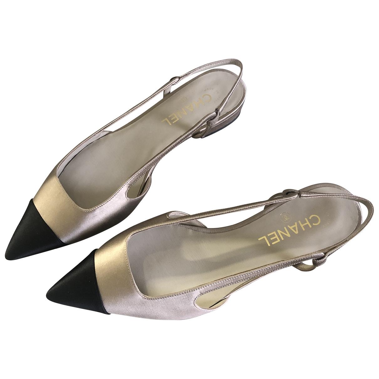 chanel slingback gold