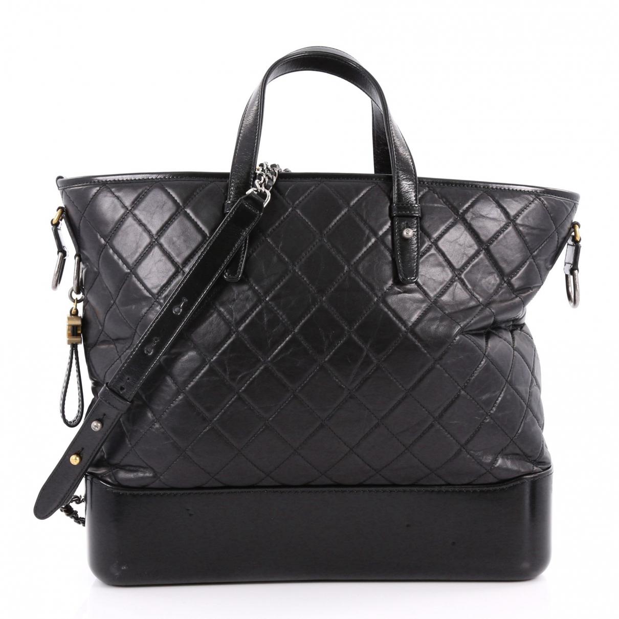 Chanel Gabrielle Leather Crossbody Bag in Black - Lyst