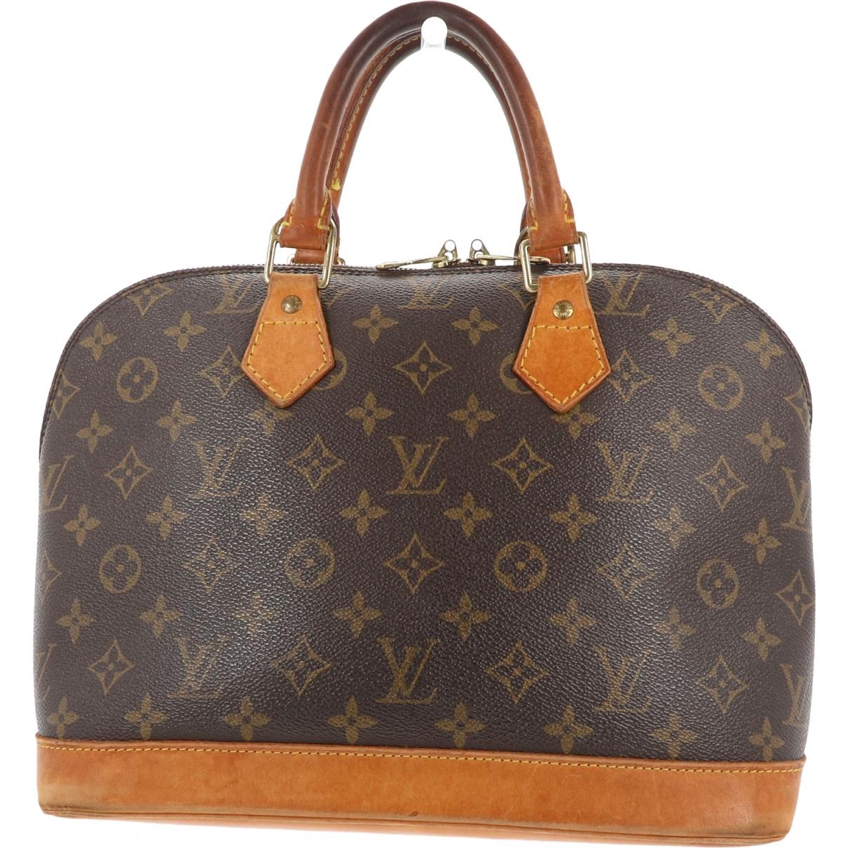 Louis Vuitton Vintage Alma Brown Cloth Handbag in Brown - Lyst