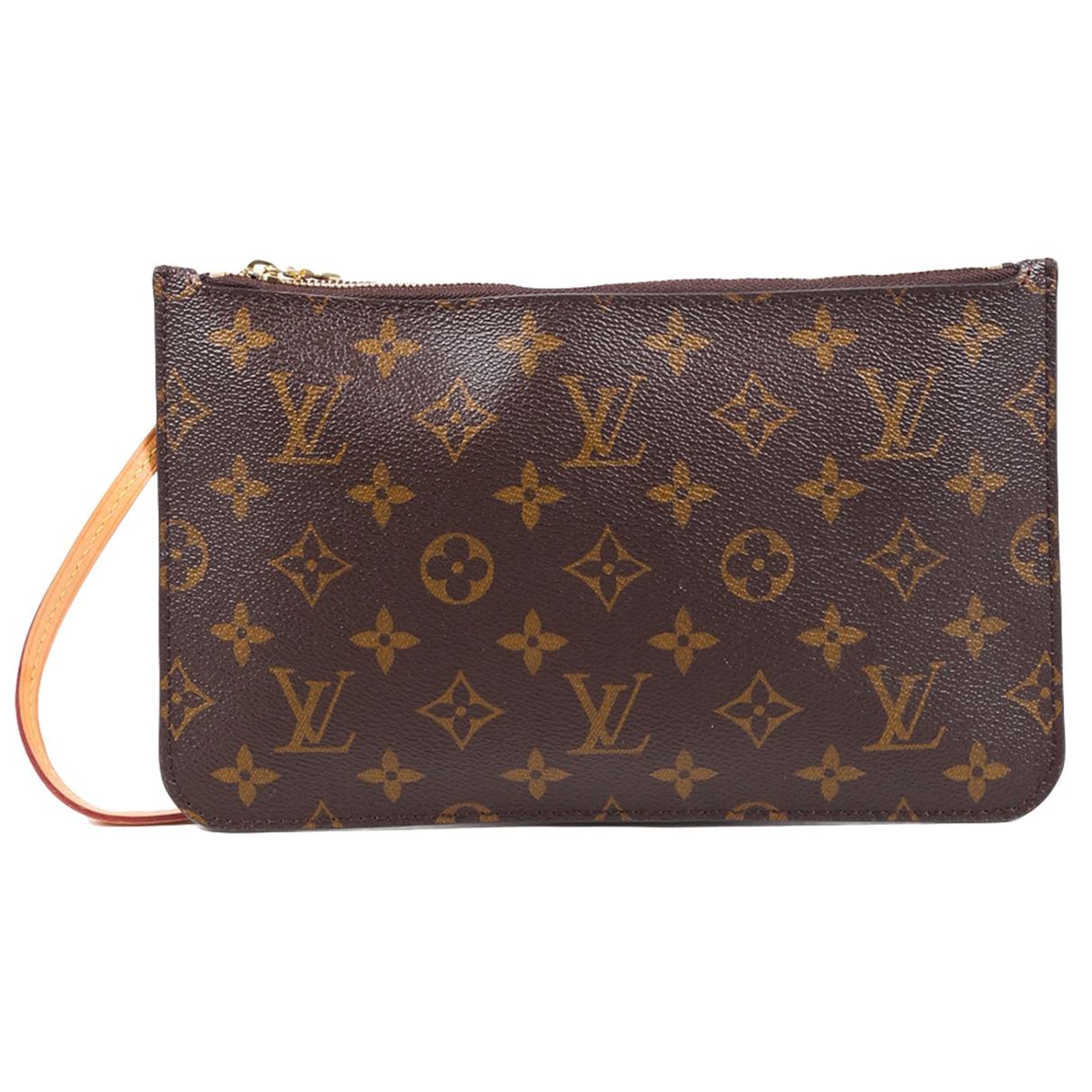 Louis Vuitton Neverfull Cloth Clutch Bag in Brown - Lyst