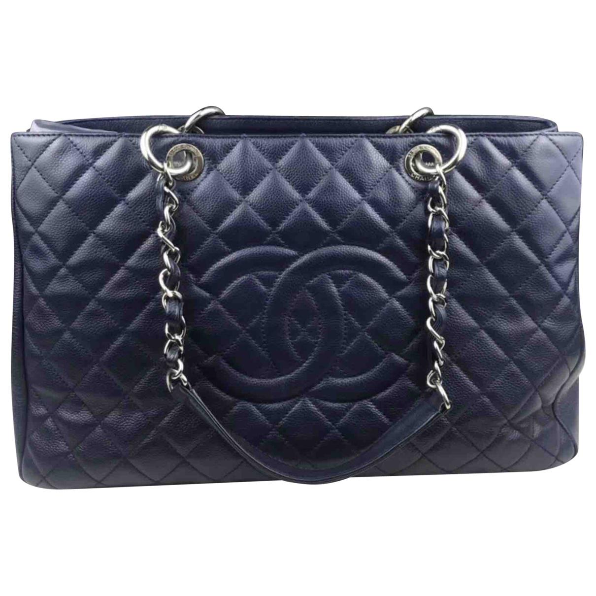 Chanel Pre-owned Grand Shopping Leather Tote in Blue - Lyst