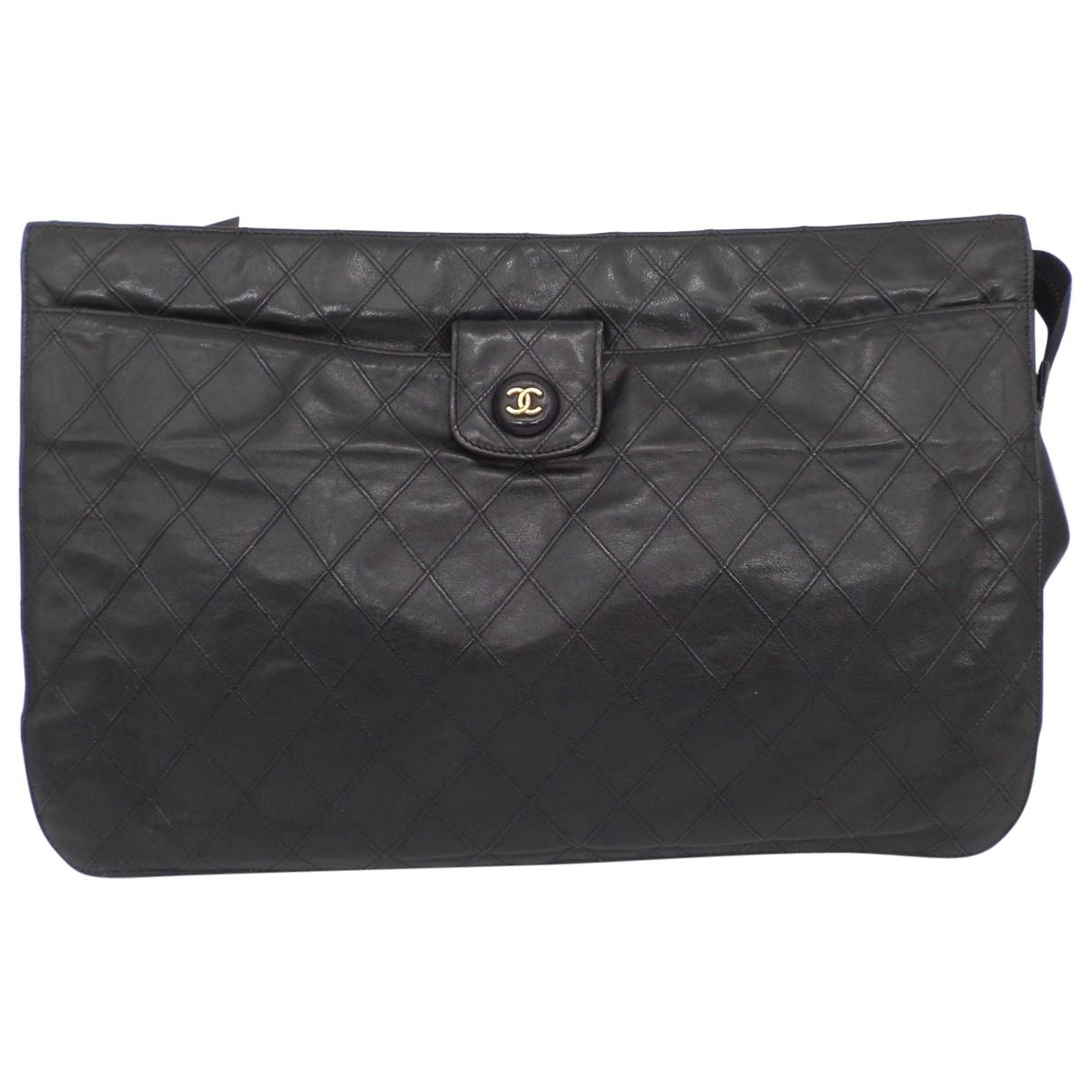 Lyst - Chanel Vintage Timeless/classique Black Leather Clutch Bag in Black