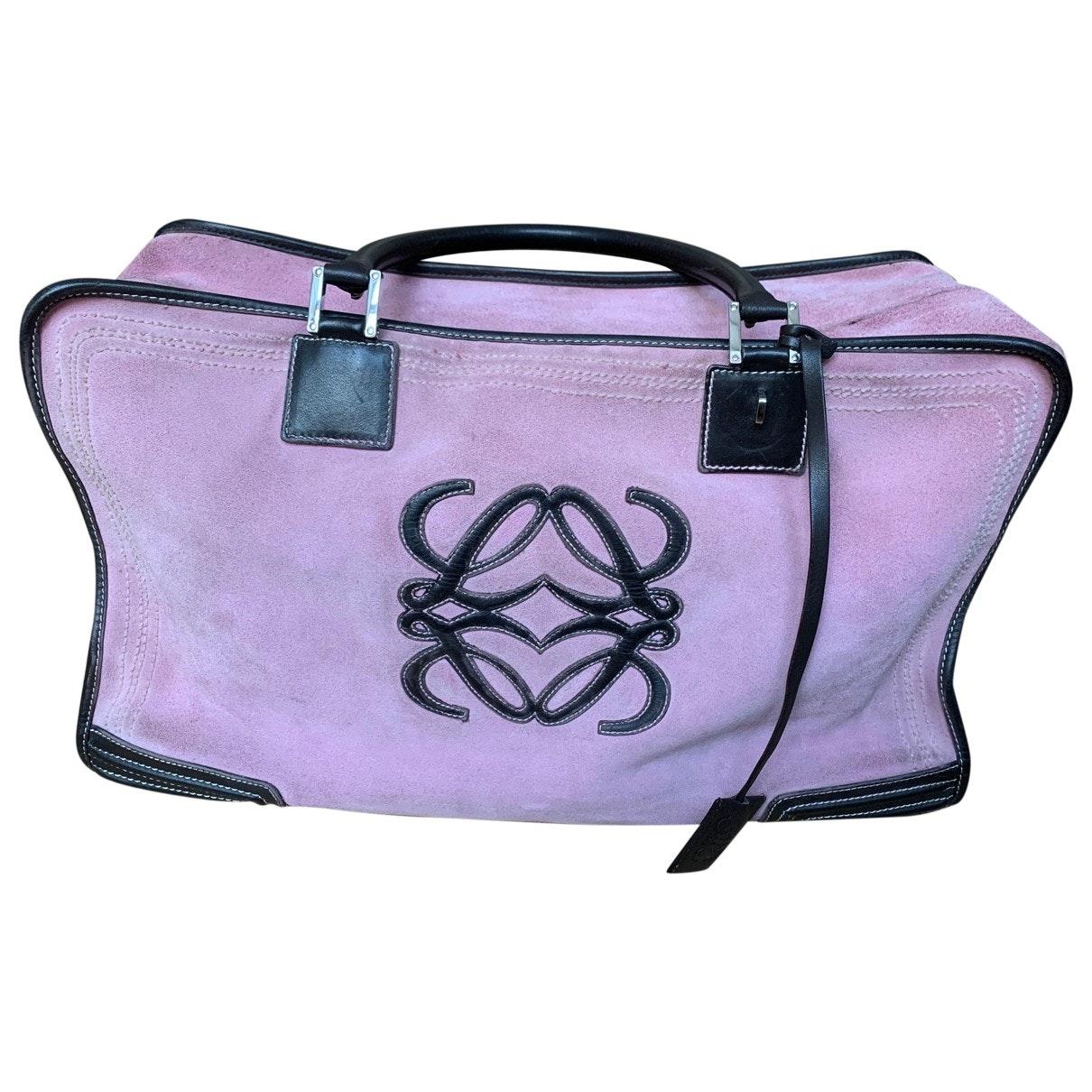 Loewe Vintage Amazona Pink Suede Handbag Lyst