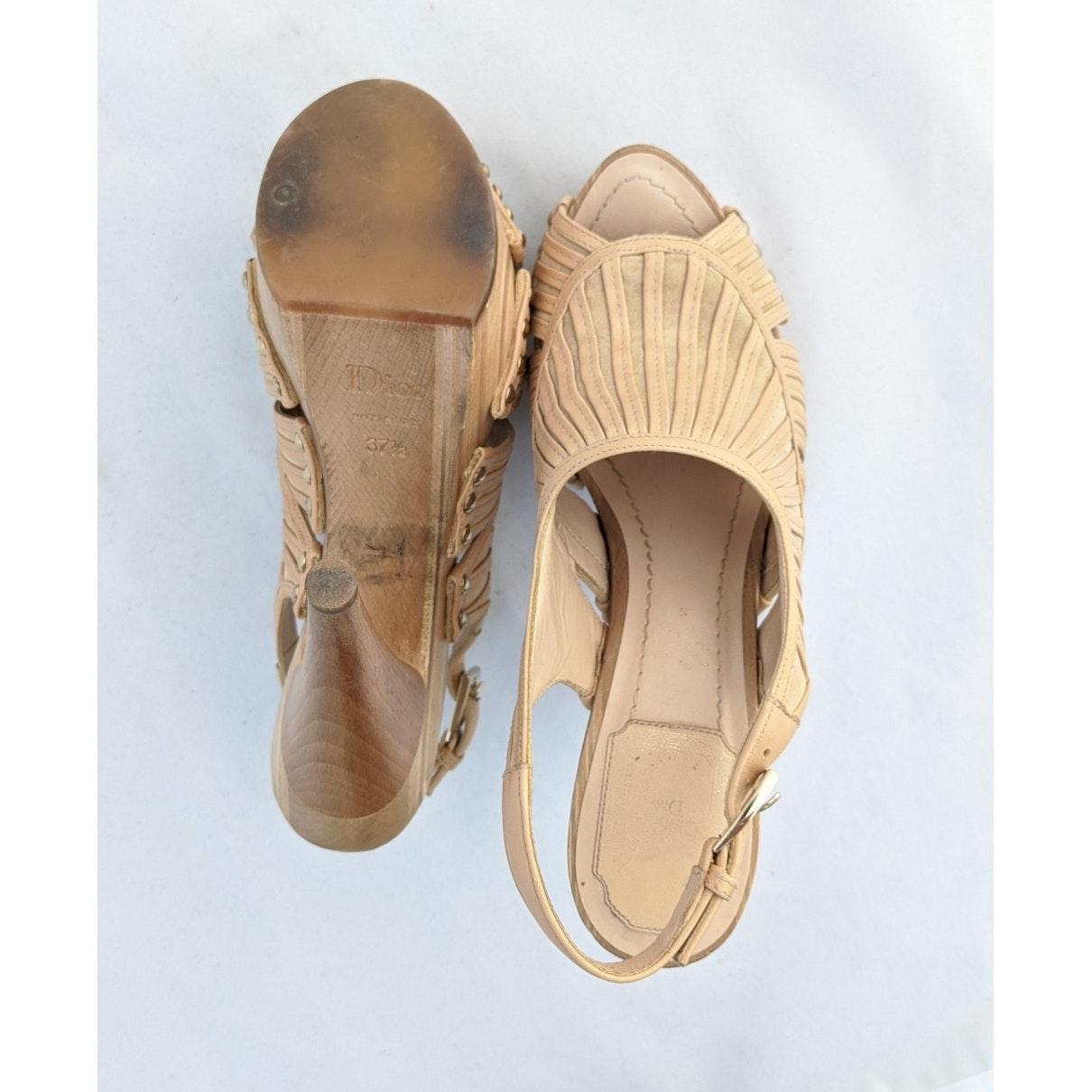 dior tan sandals