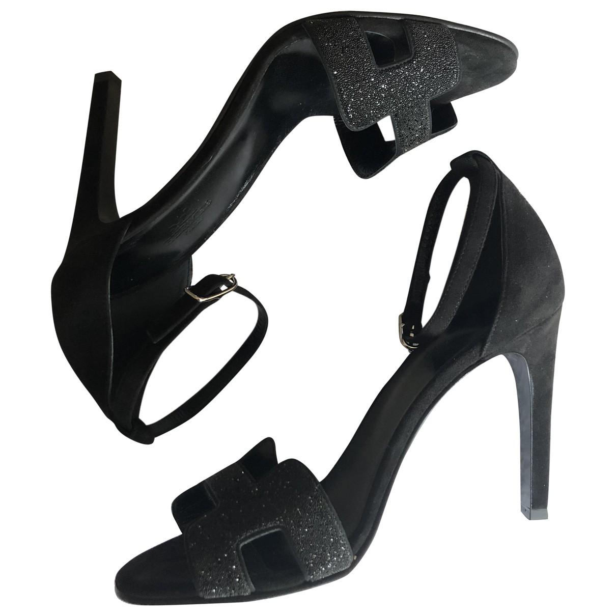Hermès Première Sandals in Black - Lyst