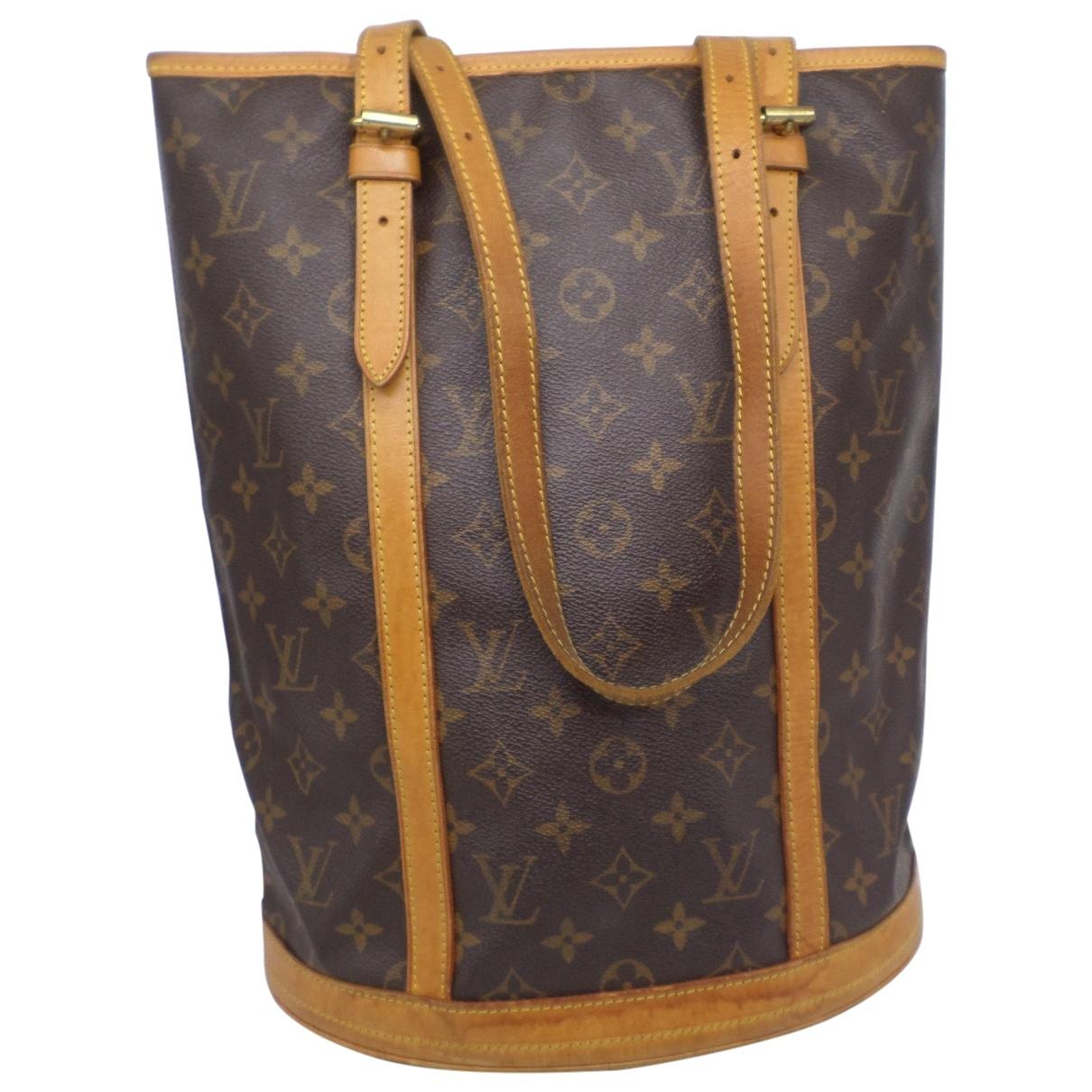 Louis Vuitton Bucket Brown Cloth Handbag in Brown - Lyst