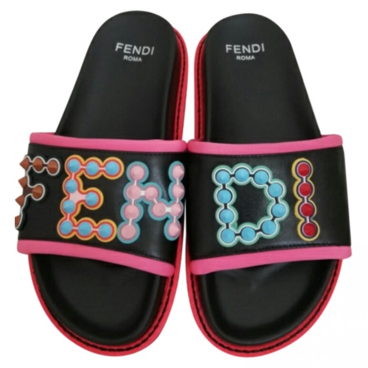 fendi studded logo slides
