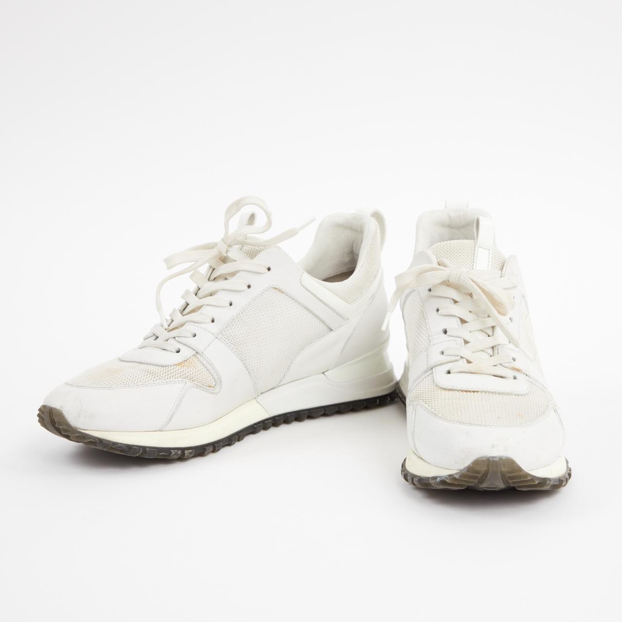Louis Vuitton Run Away White Leather Trainers - Lyst