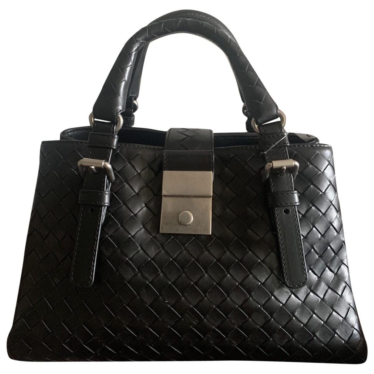 Bottega Veneta Roma Leather Handbag in Black - Lyst