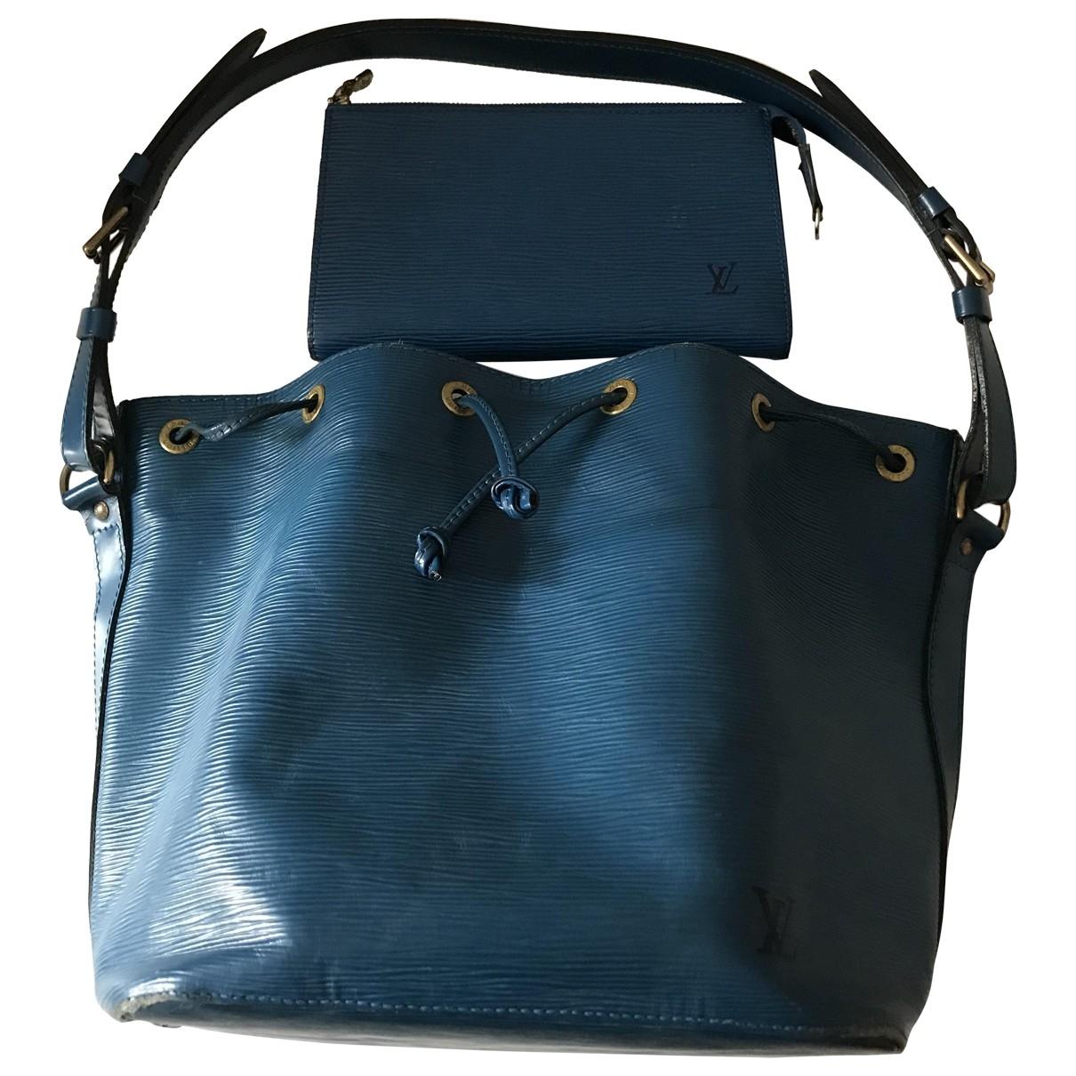 Louis Vuitton Noé Blue Leather Handbag in Blue - Lyst