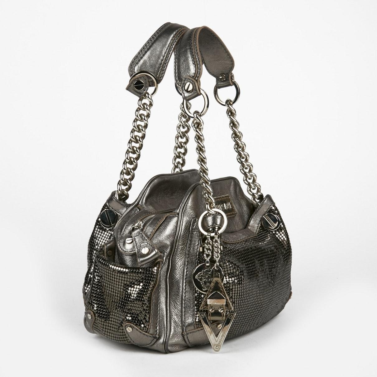 Versace Silver Leather Handbag in Metallic Lyst