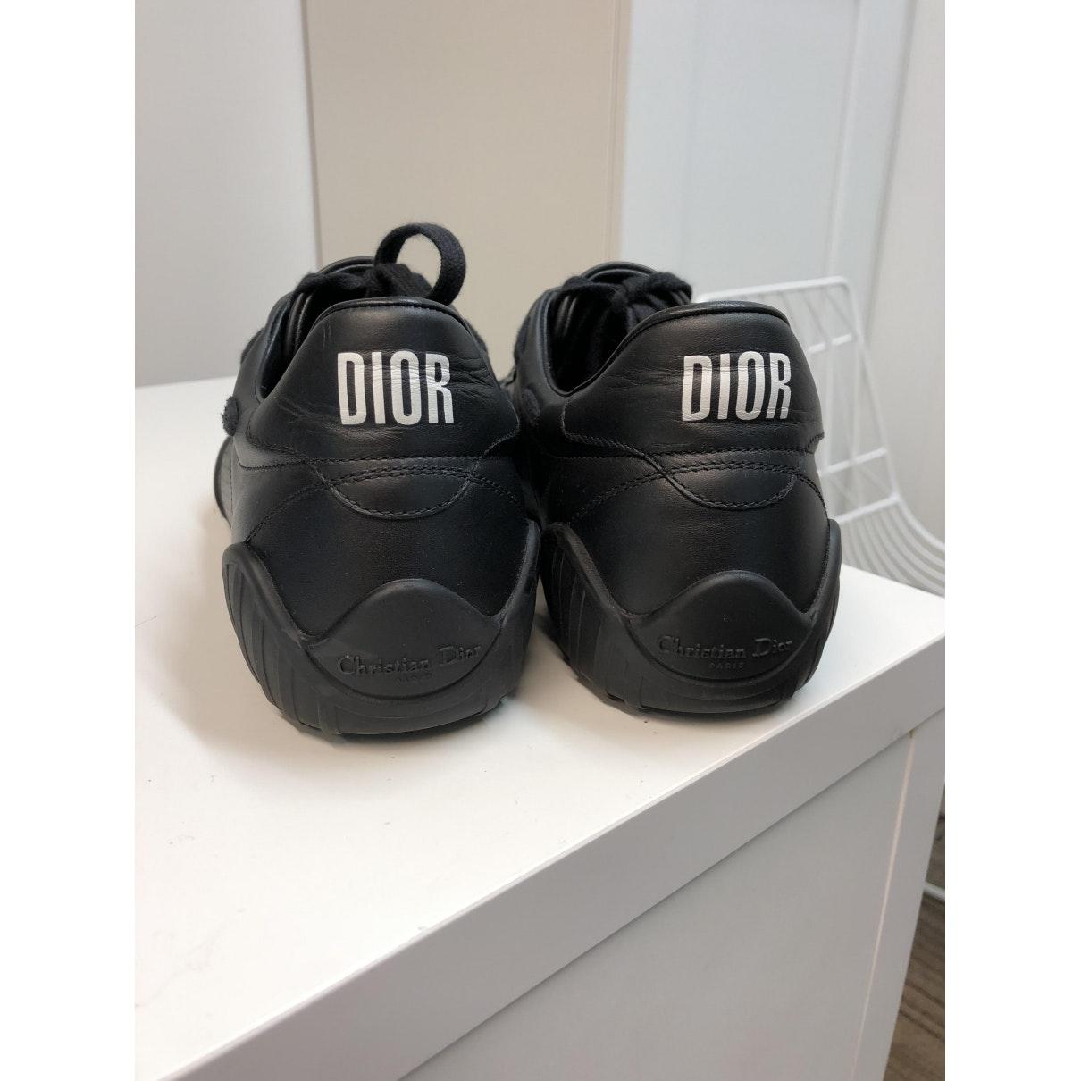 Dior D-bee Black Leather Trainers - Lyst