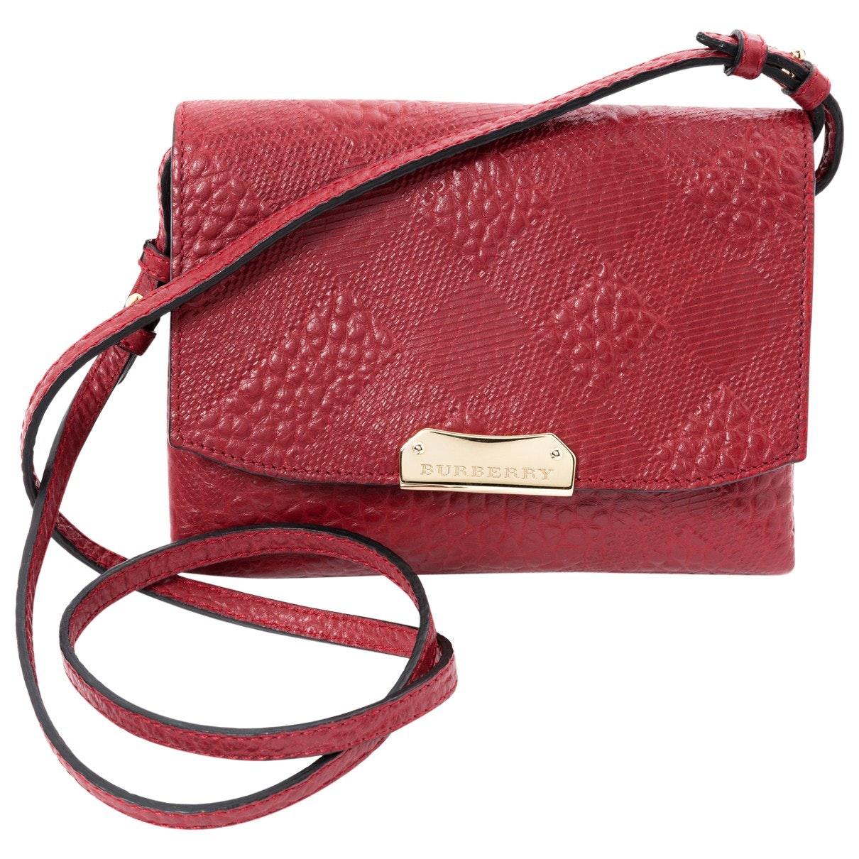 Burberry Red Leather Handbag Lyst