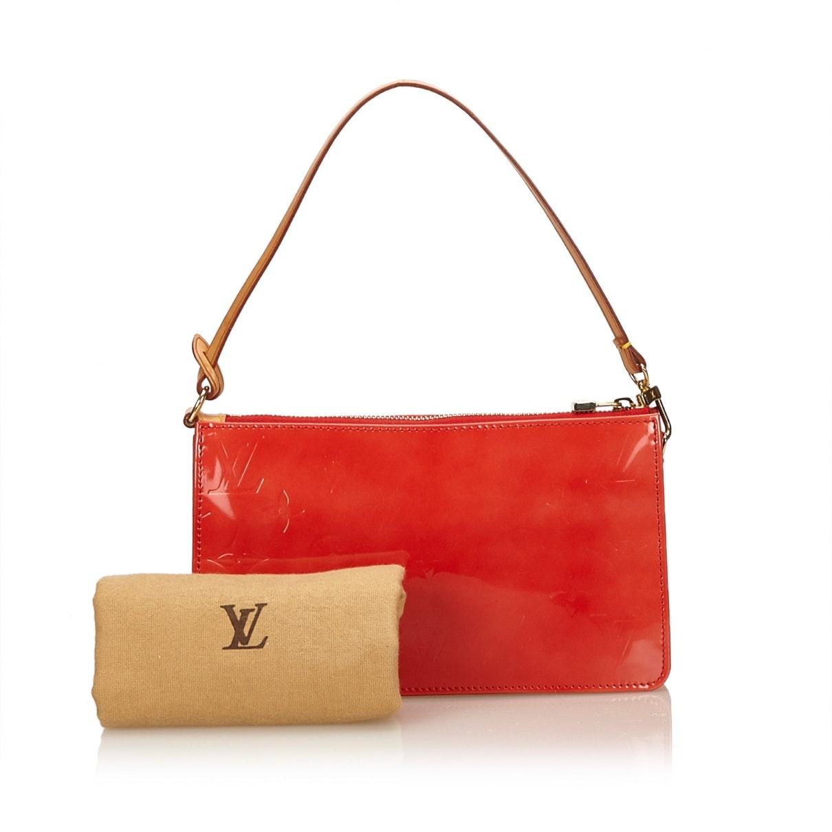 Louis Vuitton Pre-owned Pochette Patent Leather Handbag in Burgundy (Red) - Lyst