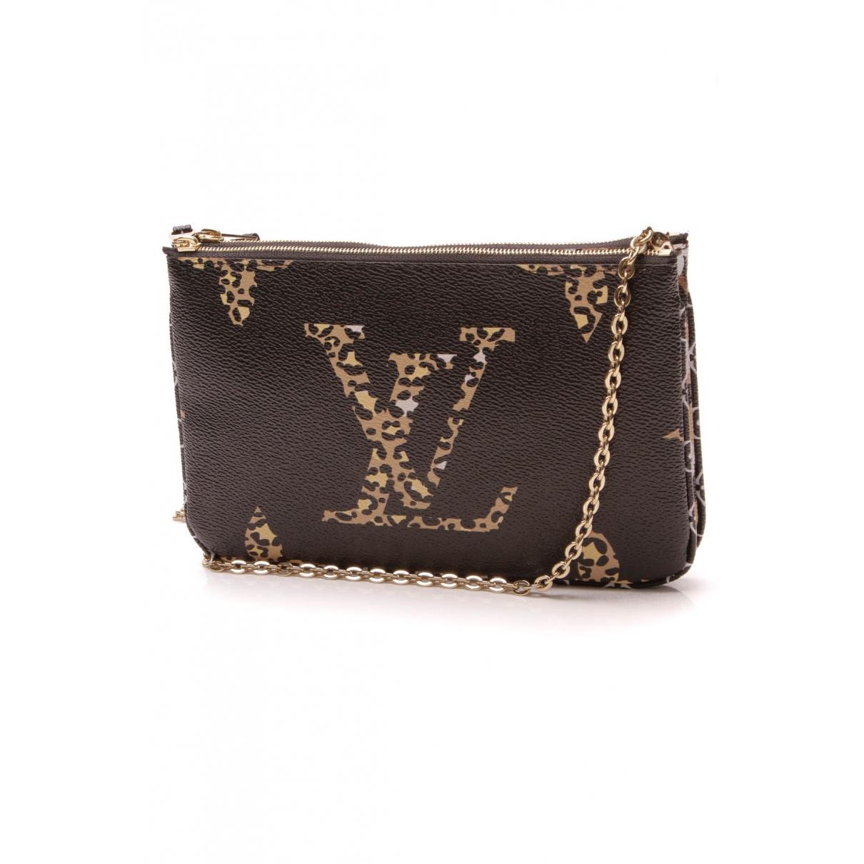 Louis Vuitton Double Zip Cloth Clutch Bag in Brown - Lyst