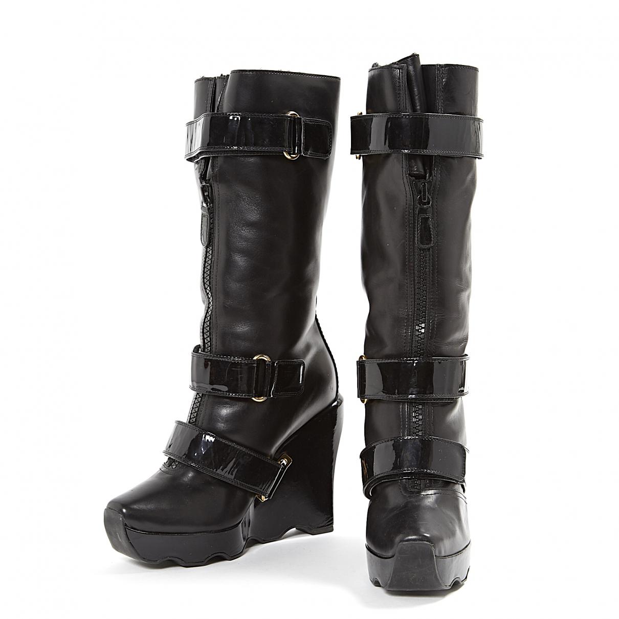Louis Vuitton Leather Boots in Black - Lyst