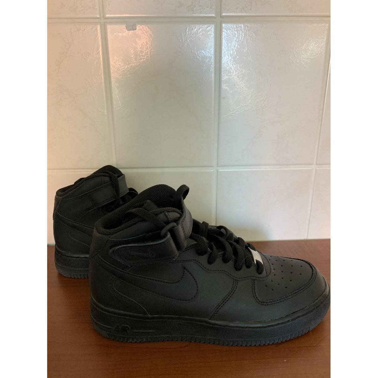 Nike Air Force 1 Leather Trainers in Black - Lyst