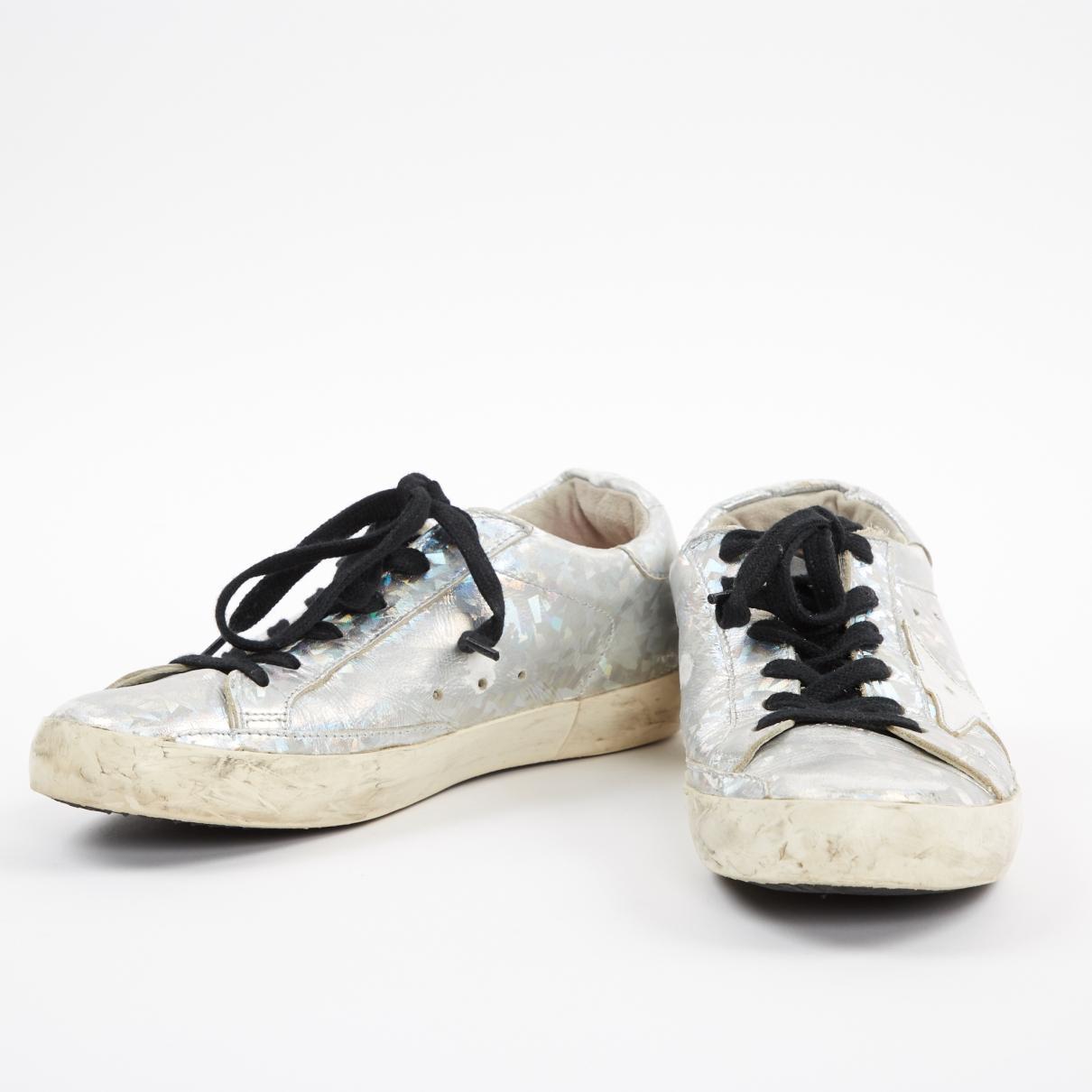 Golden Goose Deluxe Brand Pre-owned Superstar Silver Leather Trainers ...