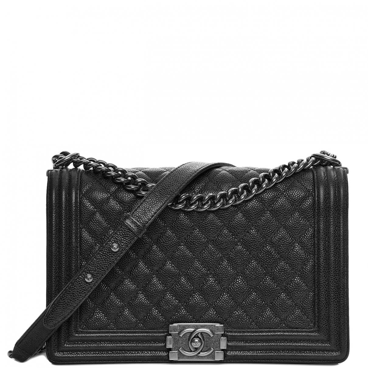 Chanel Boy Leather Crossbody Bag in Black - Lyst
