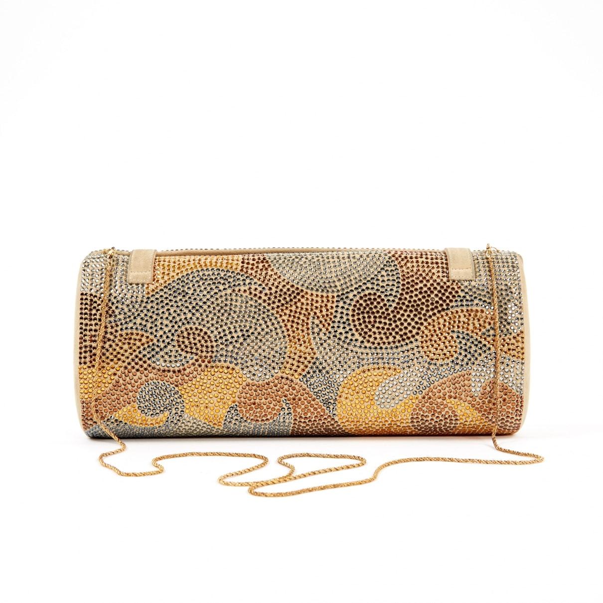 Versace Gold Suede Clutch Bag in Metallic Lyst