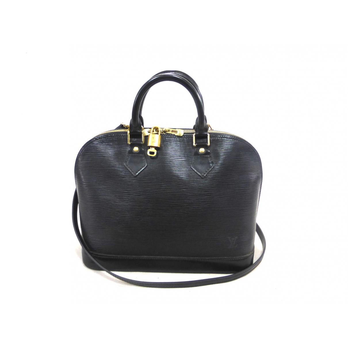 Louis Vuitton Alma Leather Handbag in Black - Lyst