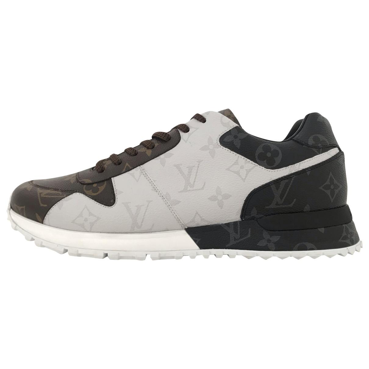 Louis Vuitton Run Away Leather Trainers in Black for Men - Lyst