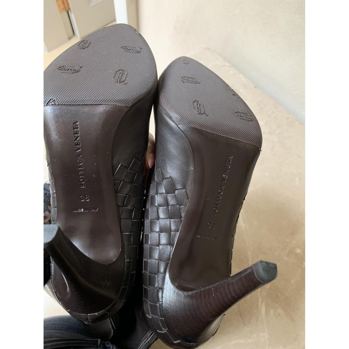 Bottega Veneta Leather Boots in Brown - Lyst
