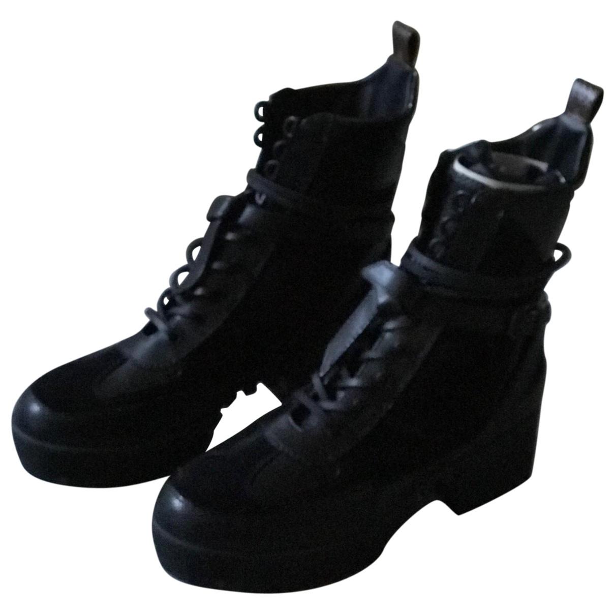 louis vuitton black lace up boots