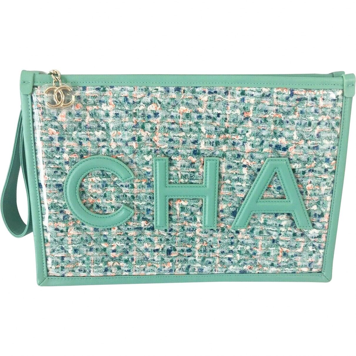 chanel tweed clutch