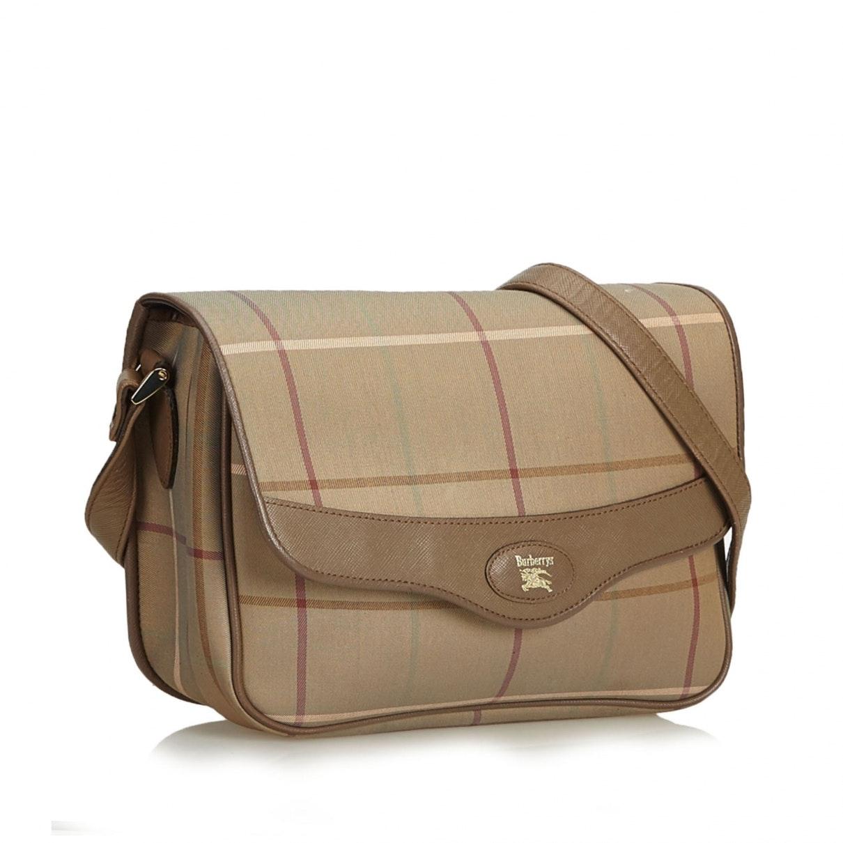 Burberry Leather Brown Cloth Handbag - Lyst