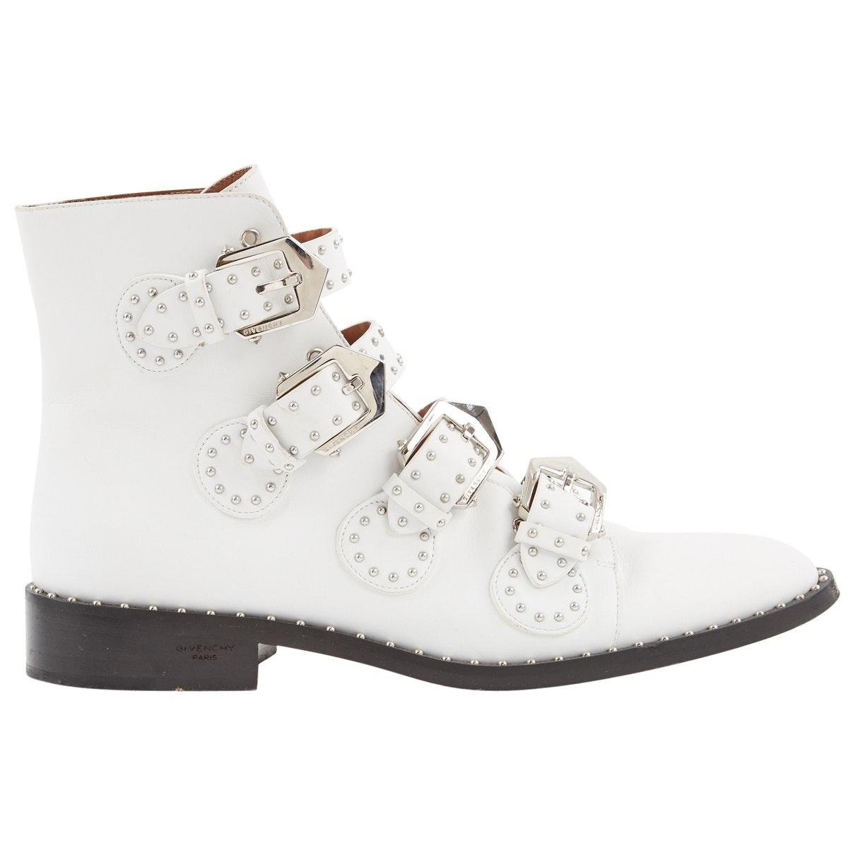 Givenchy Leather Elegant White Flat Boots - Save 65% - Lyst