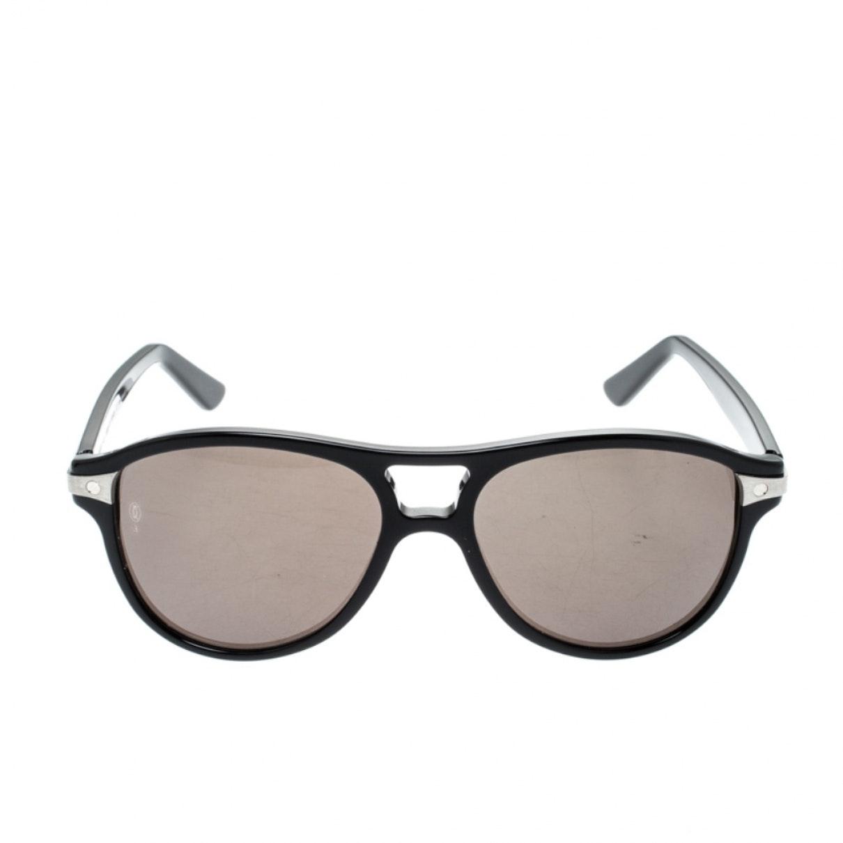 Cartier Black Metal Sunglasses for Men - Lyst
